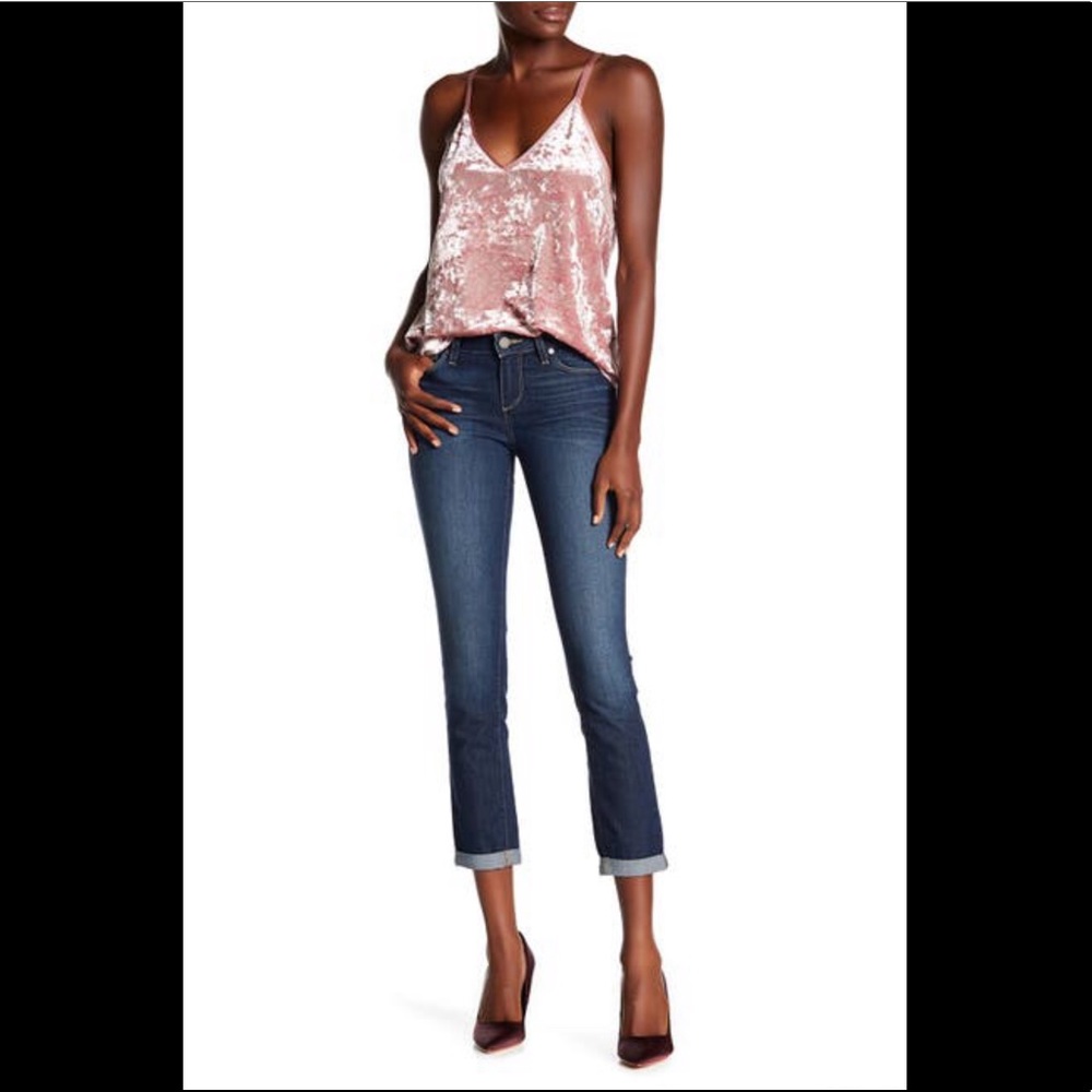 PAIGE Kylie Crop‎ Roll Jeans in Andrea Wash Blue